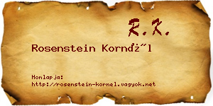Rosenstein Kornél névjegykártya