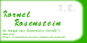 kornel rosenstein business card